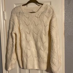 Wishlist cream open knit thick sweater. Size M/L.